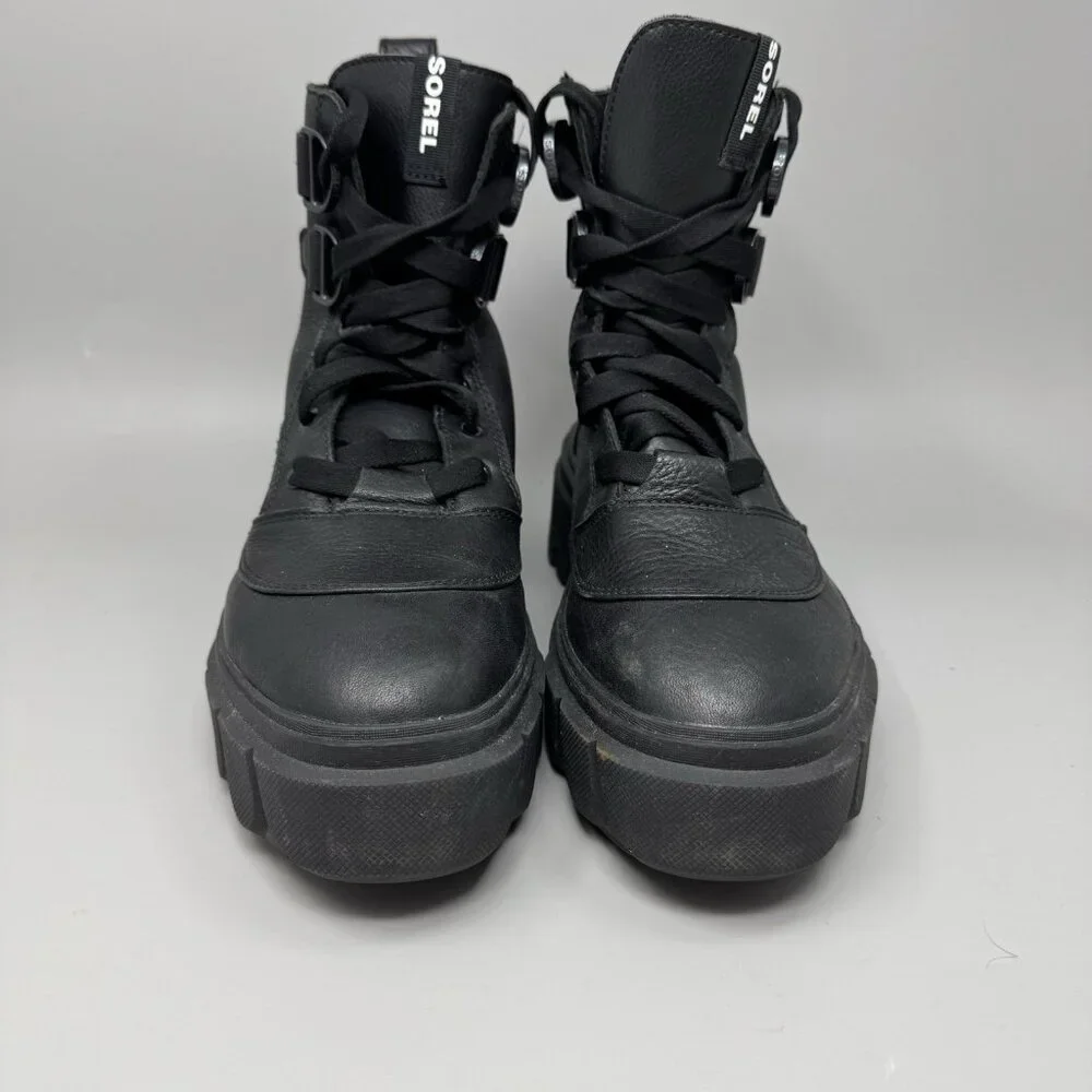 SOREL Woman's Boots Caribou™ X Boot Lace WP New Size 8.5 All Black NL 5015-010